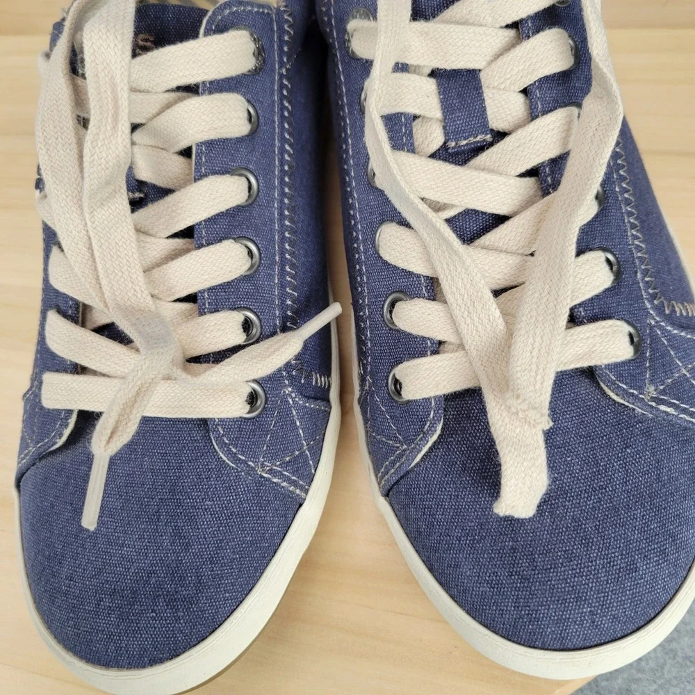 Taos Star Sneaker Womens 8 Indigo Blue Canvas Low Top Lace Up STA-12844